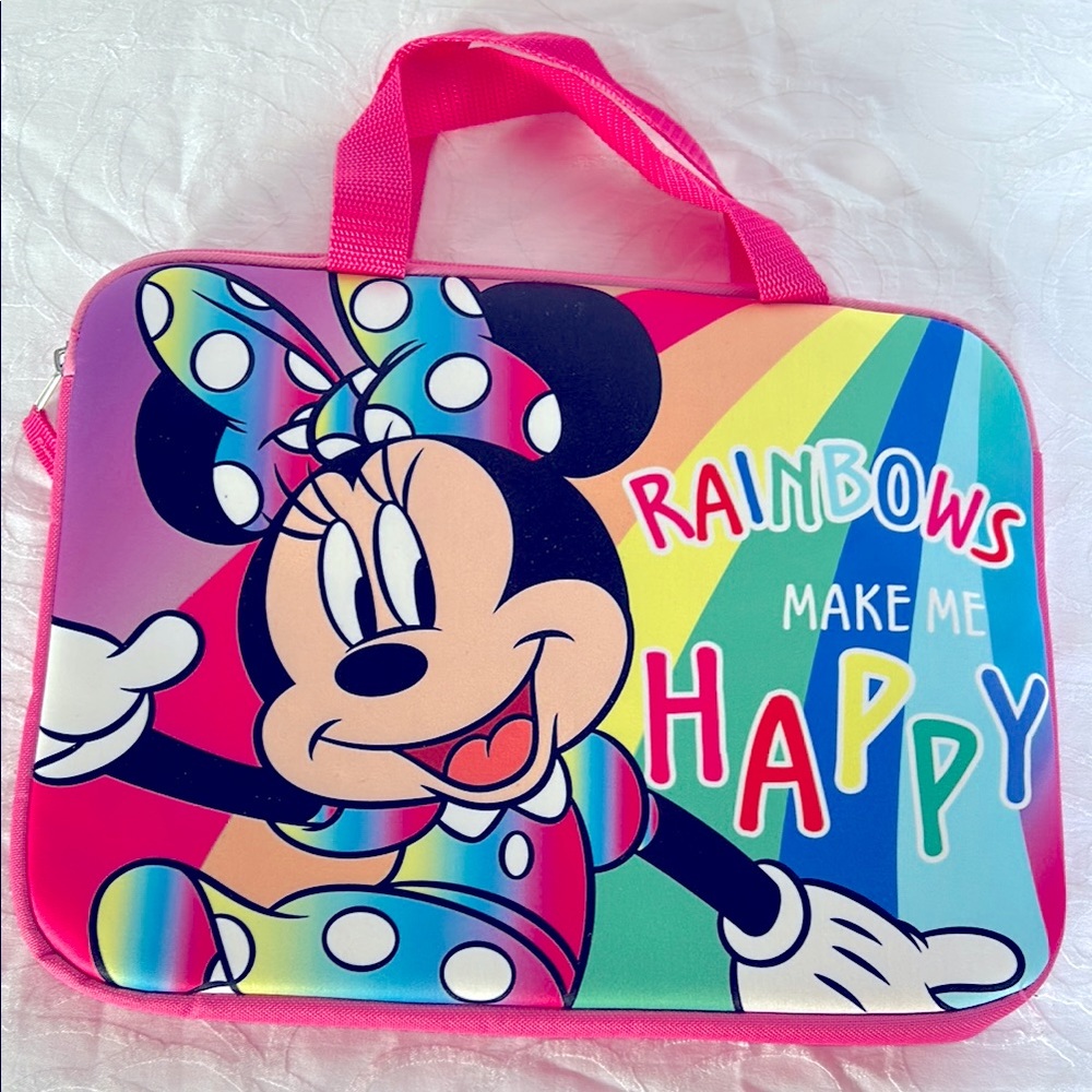 NWOT DISNEY Minnie Mouse colorful Girls Tech Laptop 13 inch Tablet Case.